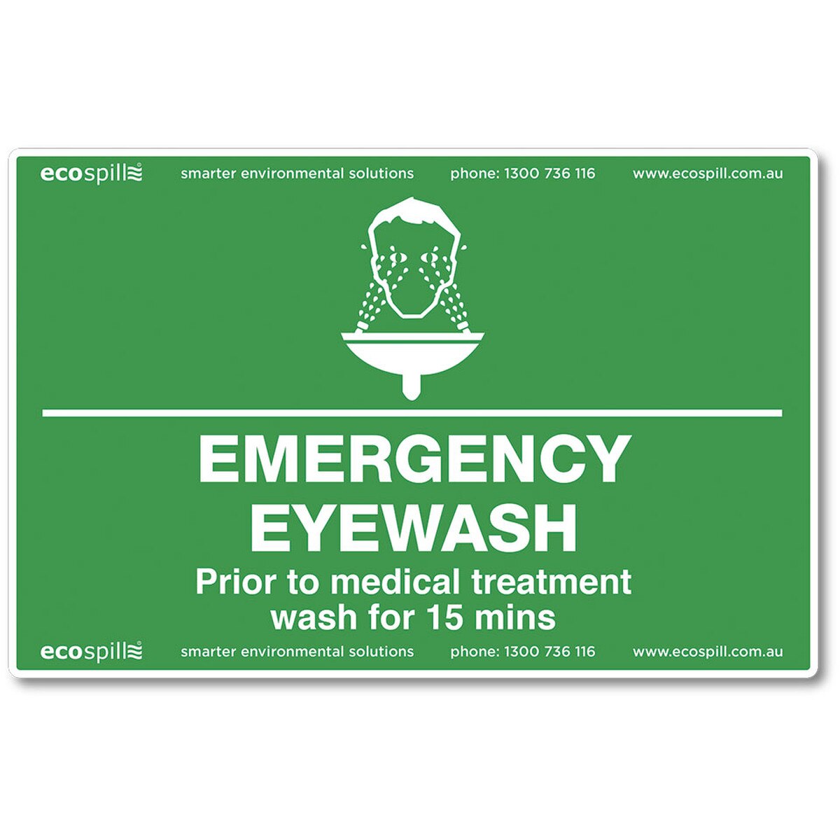 Safety Sign Emergency Eyewash | Ecospill | Brisbane Sydney Melbourne Adelaide Perth Canberra | Eyewash Sign | Eyewash Station Sign | SIGN-EEW